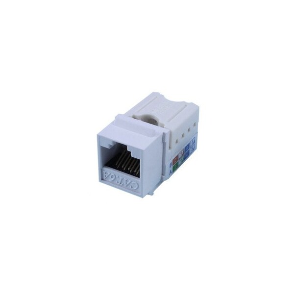 Cable Wholesale Slimline Cat6a Keystone Jack, White, RJ45 Female to 110 Punch Down 33X6-120WH - main